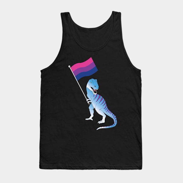 Bisexual Flag Dinosaur LGBTQIA Gay Lesbian Pride LGBT Nonbinary Decal Tank Top by Shirtsurf